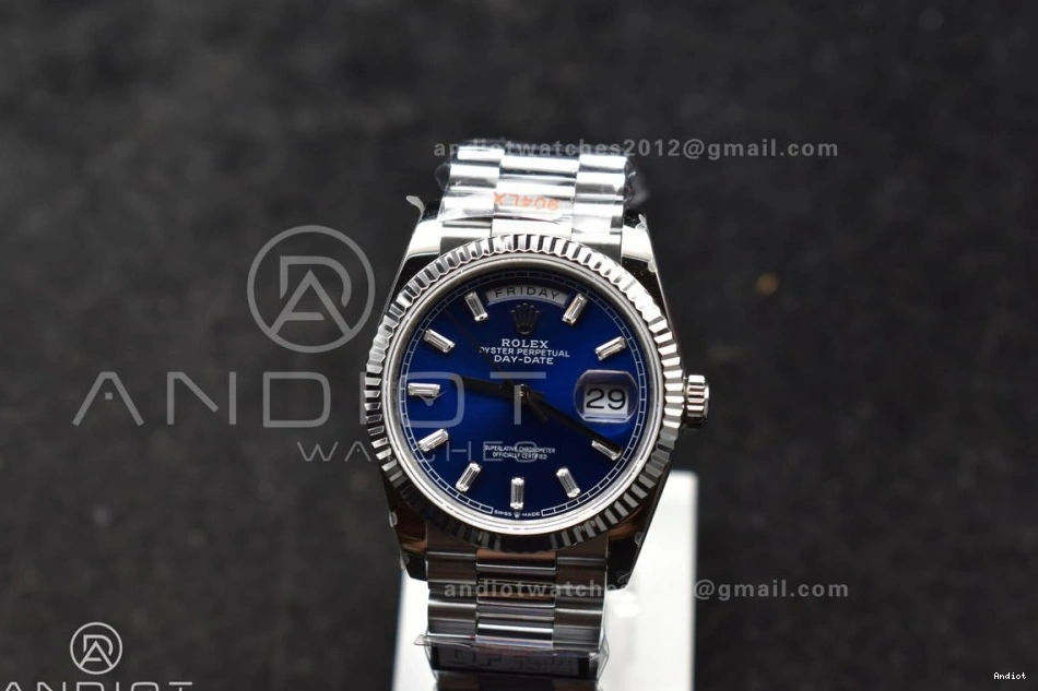 Bracelet vr3255 on Weight) Steel President 904L 36 Crystal SS QF Dial Edition Best (Gain DayDate Blue V5 0412